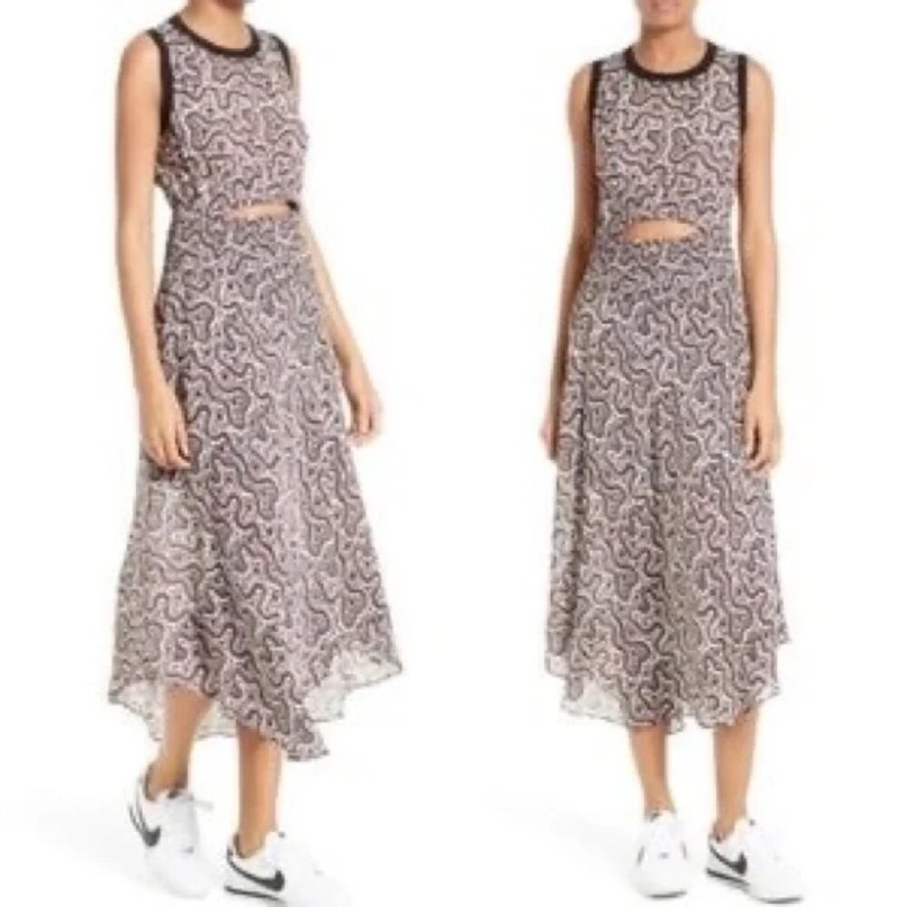 A.L.C. Silk Cutout Midi Dress — Size S (US 4)